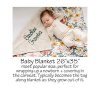 Hadley Floral Personalized Girl Baby Blanket