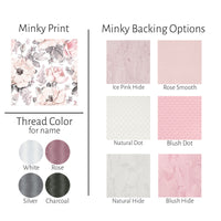 Blush Rose Floral Custom Baby Girl Blanket