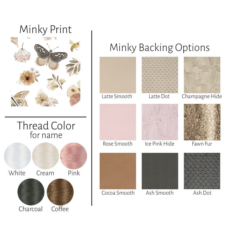 Personalized Butterfly Girl Baby Blanket