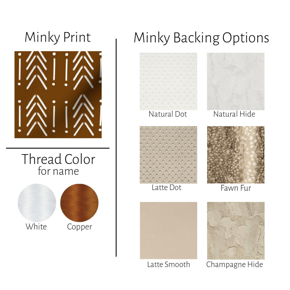 Copper Mudcloth Personalized Baby Blanket
