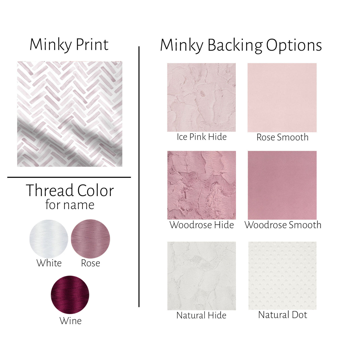 Blush Herringbone Personalized Girl Baby Blanket
