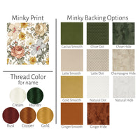 Vintage Floral Personalized Girl Baby Blanket